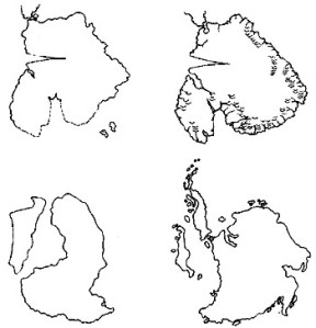 Hancock's comparison of Mercator's, Orontius Finaeus's and Philippe Buache's maps of Terra Australis with the results of the 1957-8 seismic data: hardly impressive!